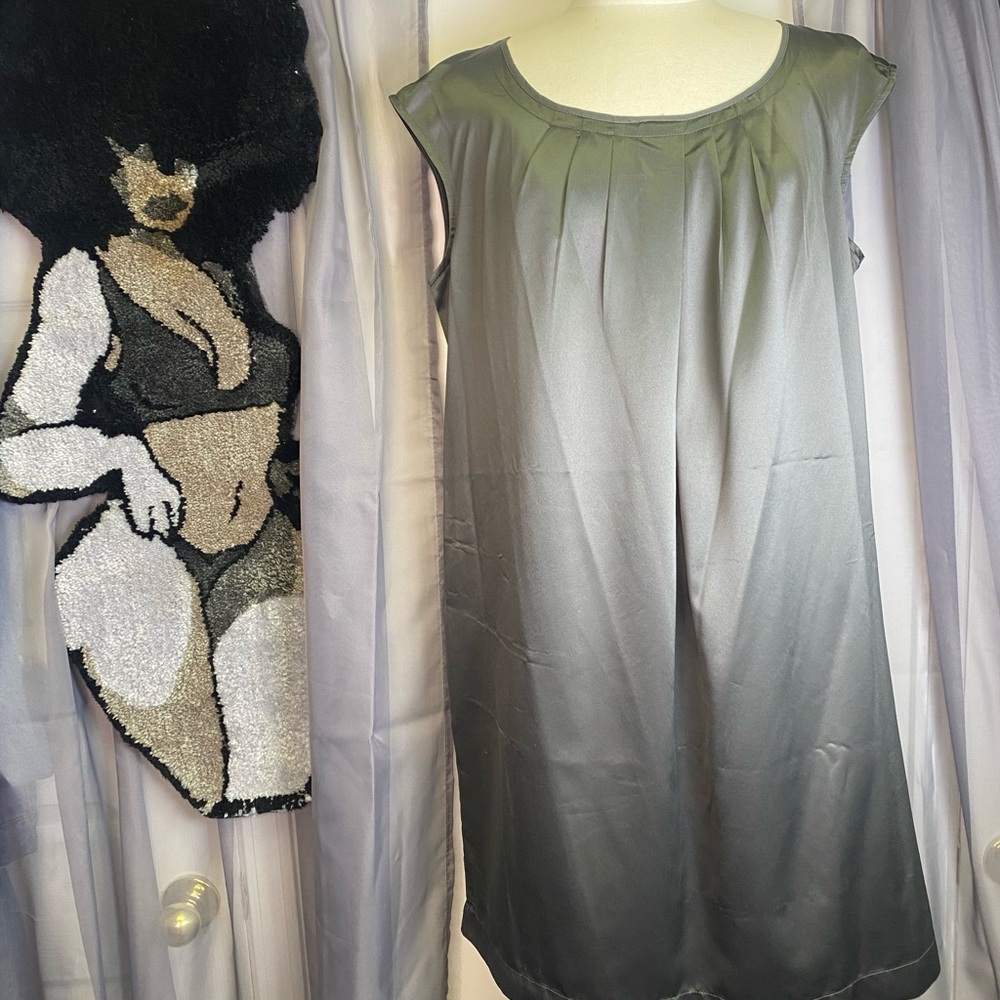 Old Navy Gray Satin Shift Dress.